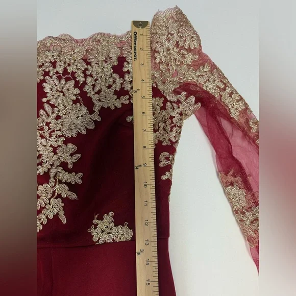 Elegant Red Lace Jumpsuit, no tag, size would fit M - Picture 7 of 14